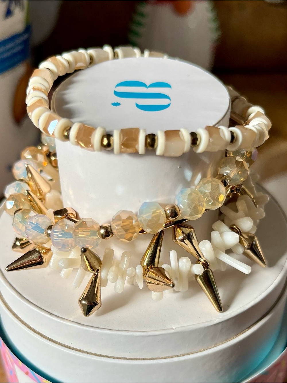 Bomb Party RETRO Summer Stack RBP5056 Beach Babe by The Sea Moonstone Gold HTF - Picture 5 of 12